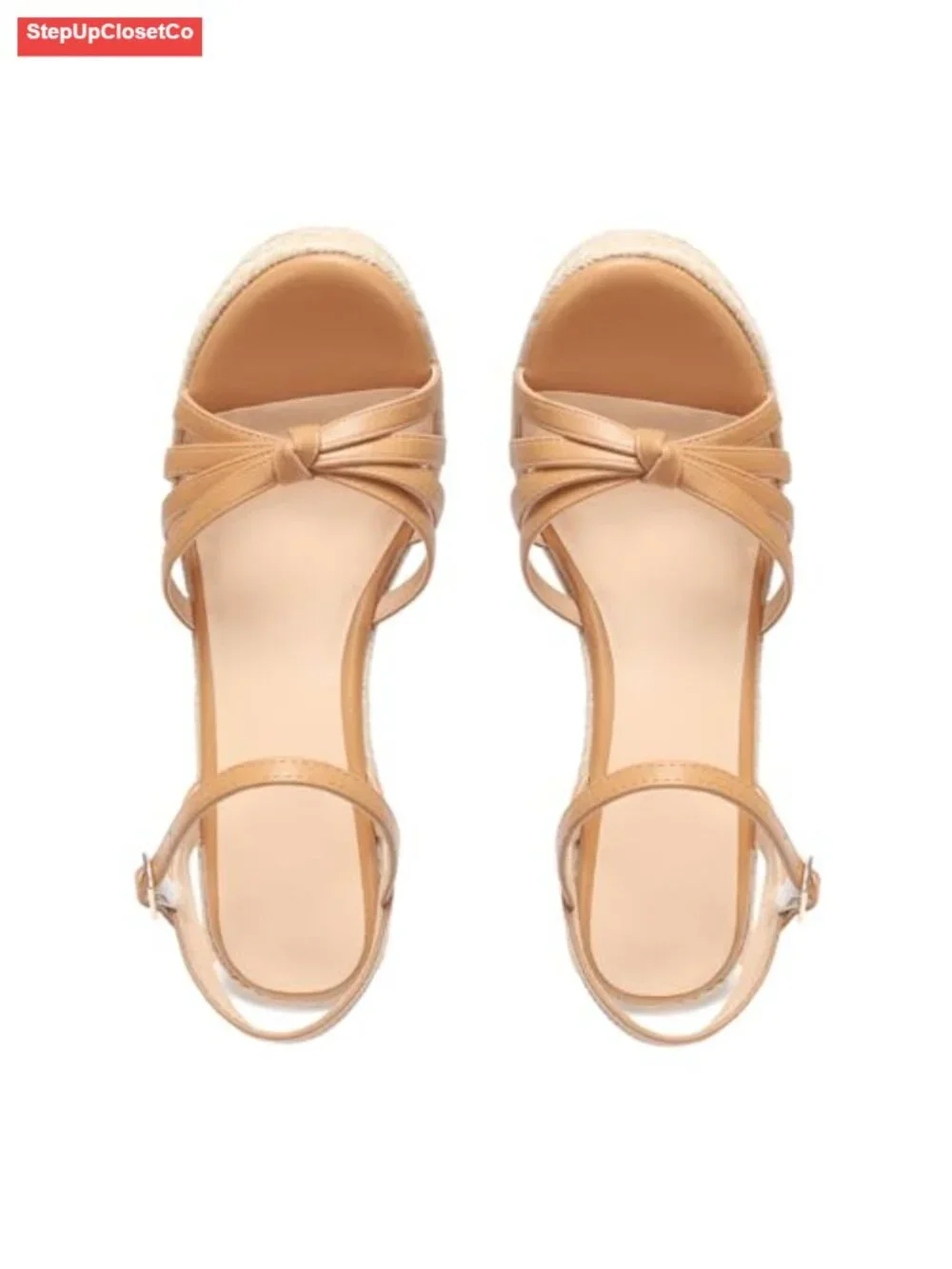 Women's Espadrille Wedge Sandals Platform Ankle Strap Open Toe Raffia